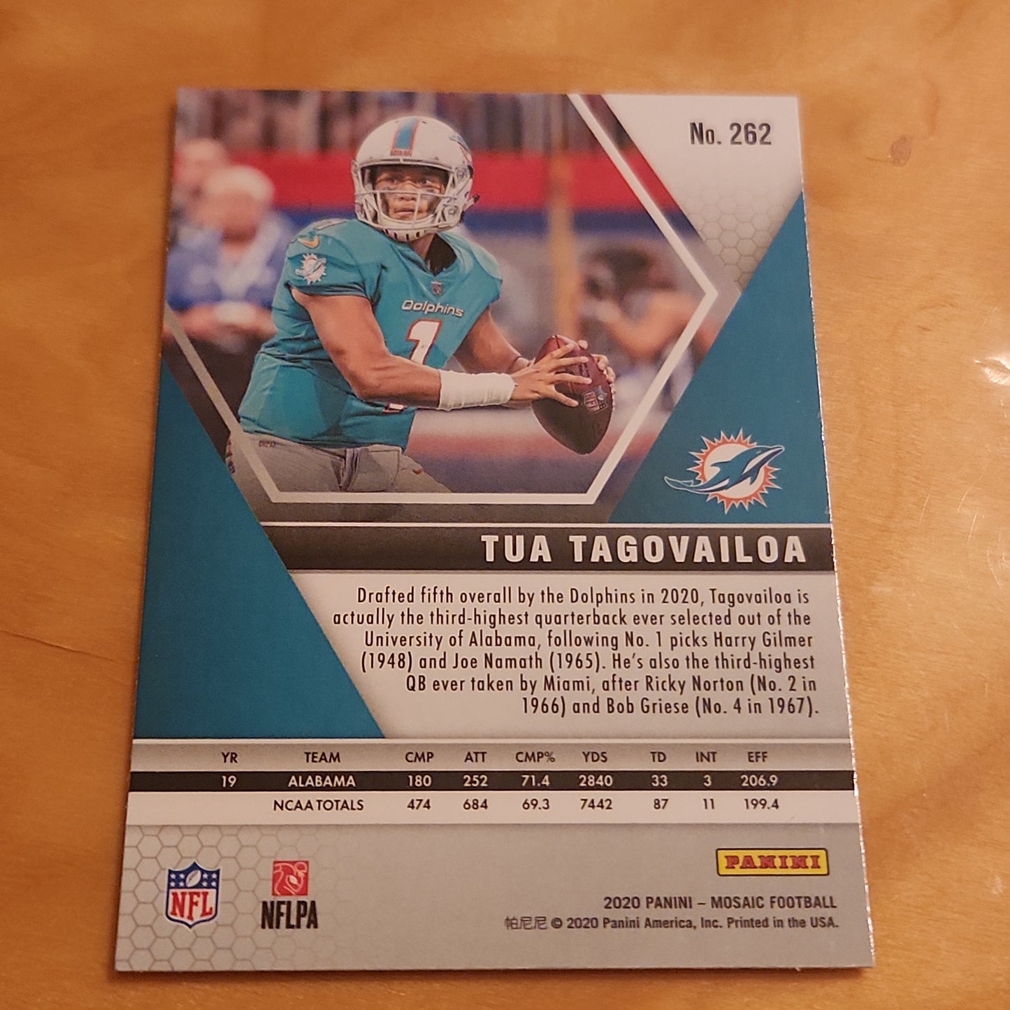 Panini Football Mosaic NFL Debut Tua Tagovailoa RC #262