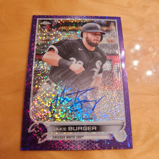 Topps Chrome Purple Disco Jake Burger RC Auto 154/299 #RA-JB