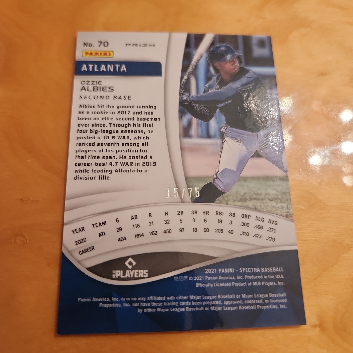 Panini Prizm Spectra Ozzie Albies  15/75 #70