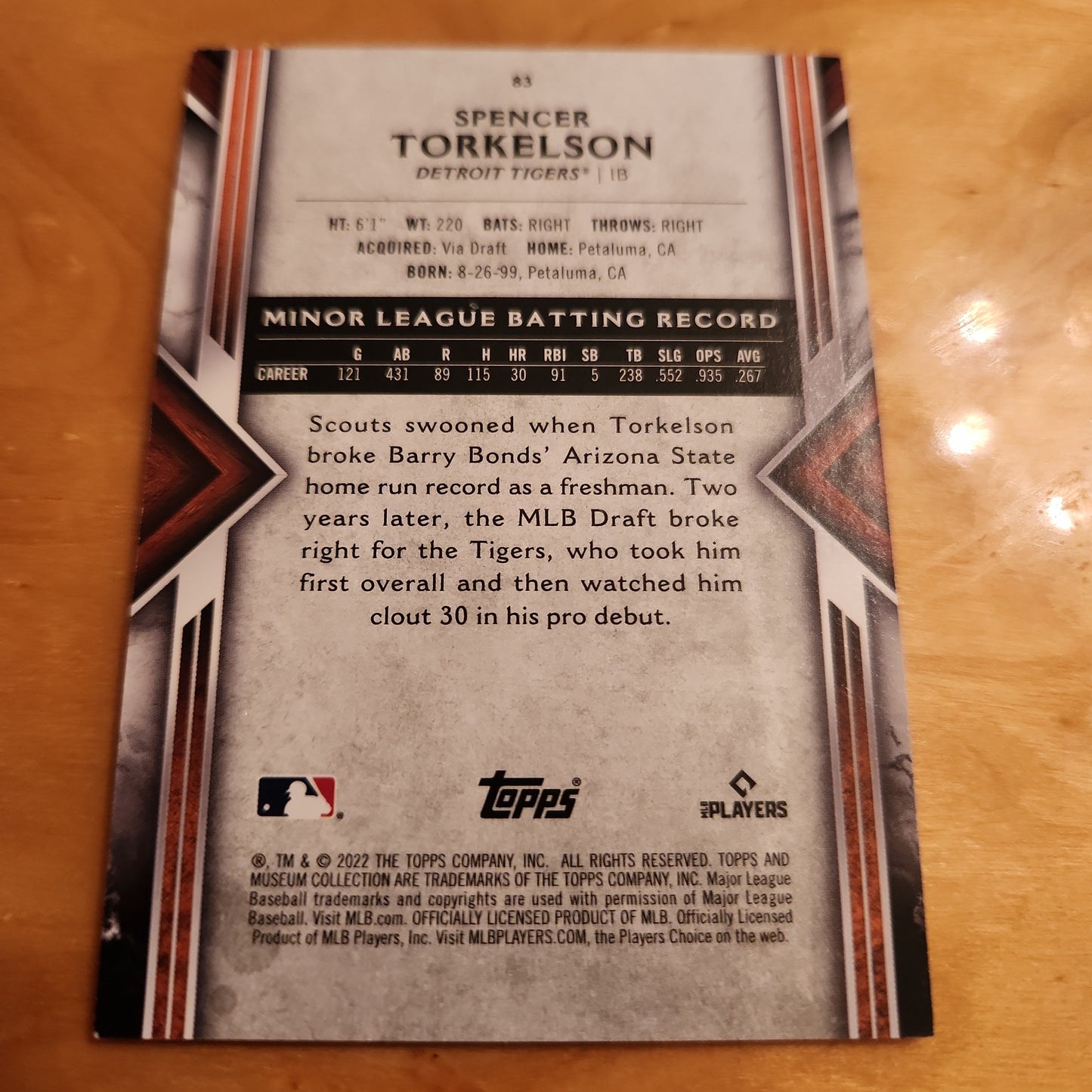 Topps MC Blue Spencer Torkelson 080/150 RC #83