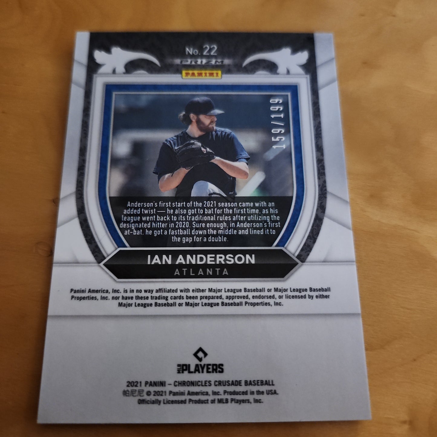 Panini Baseball Prizm Crusades Red Ian Anderson RC 159/199 #22