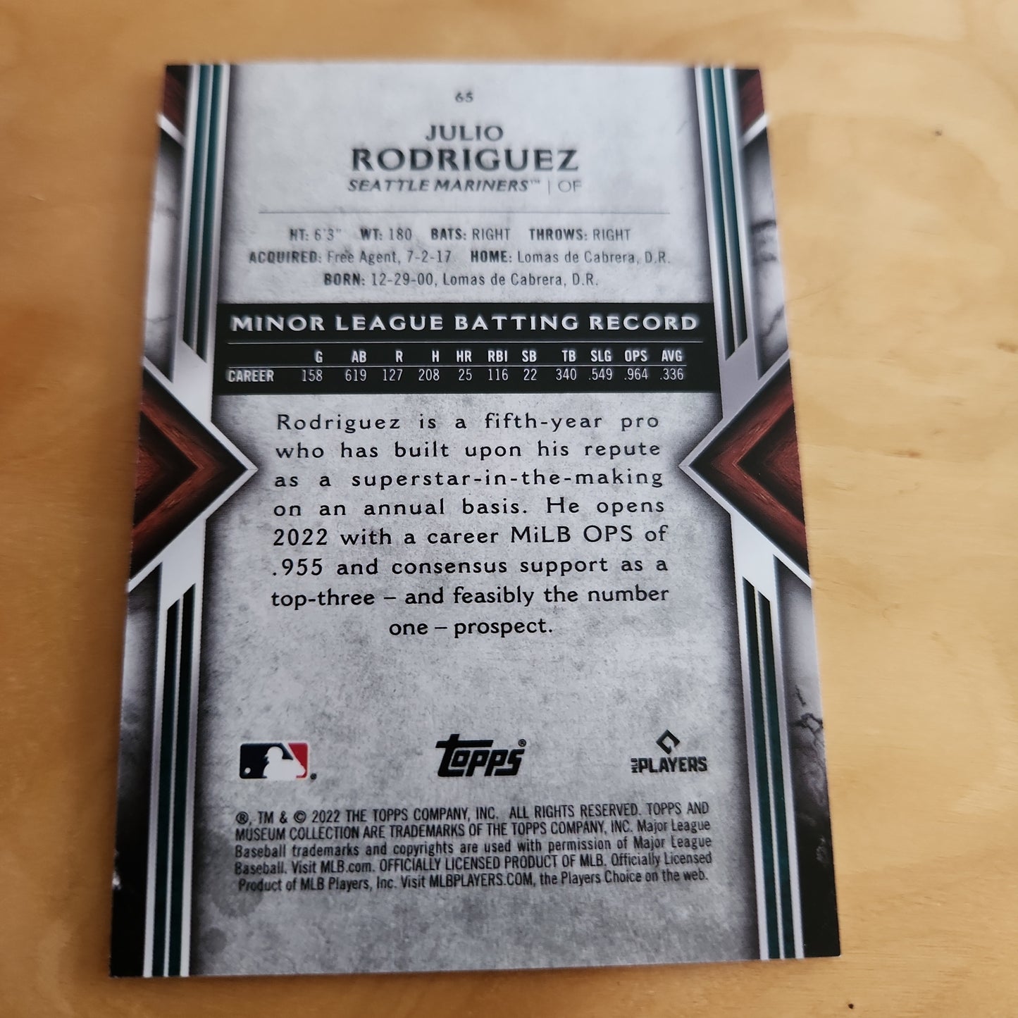 Topps MC Baseball Julio Rodriguez RC #65