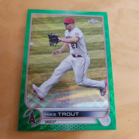 Topps Chrome Green Refractor Baseball Mike Trout 54/99 #200