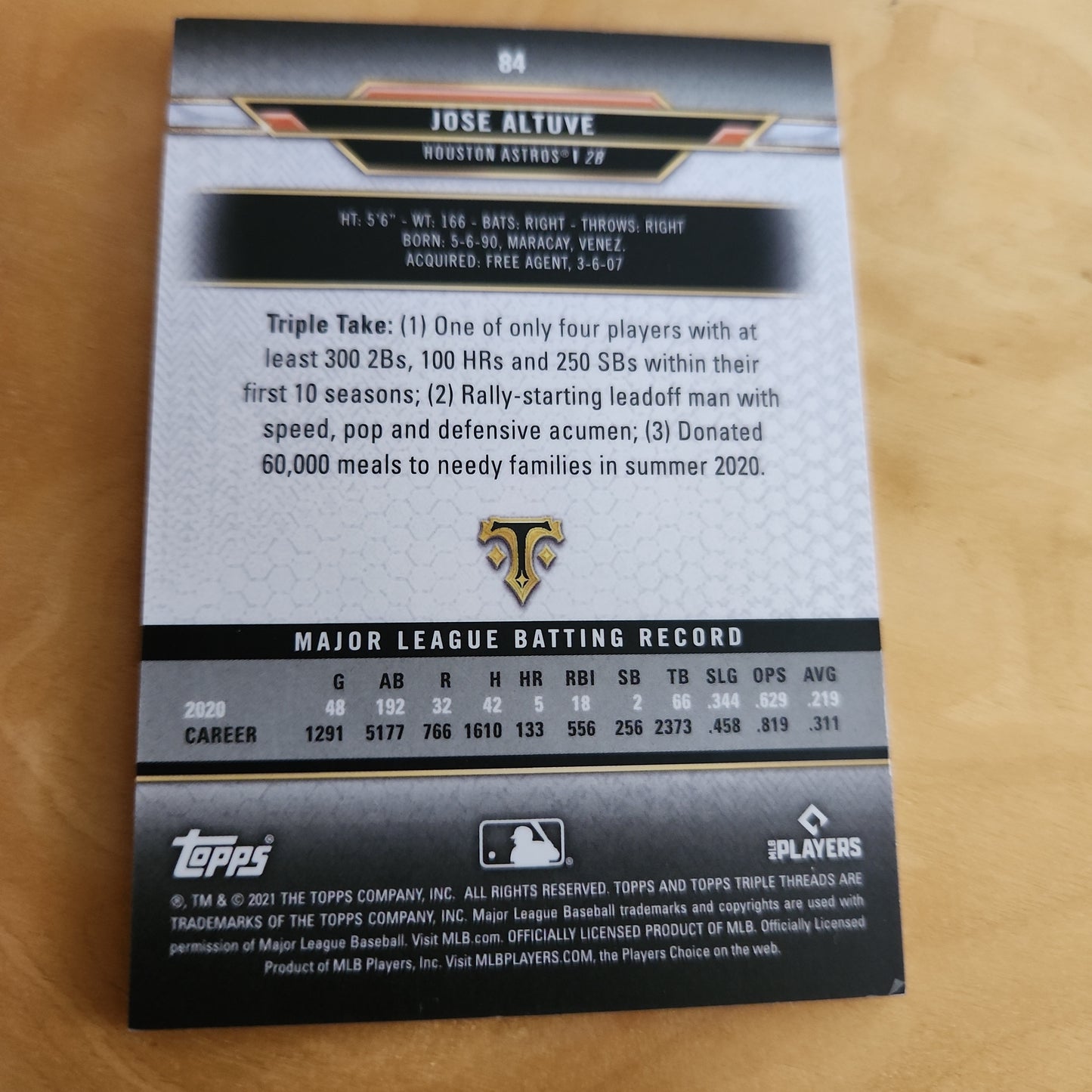 Topps Green Baseball Jose Altuve 232/259 #84