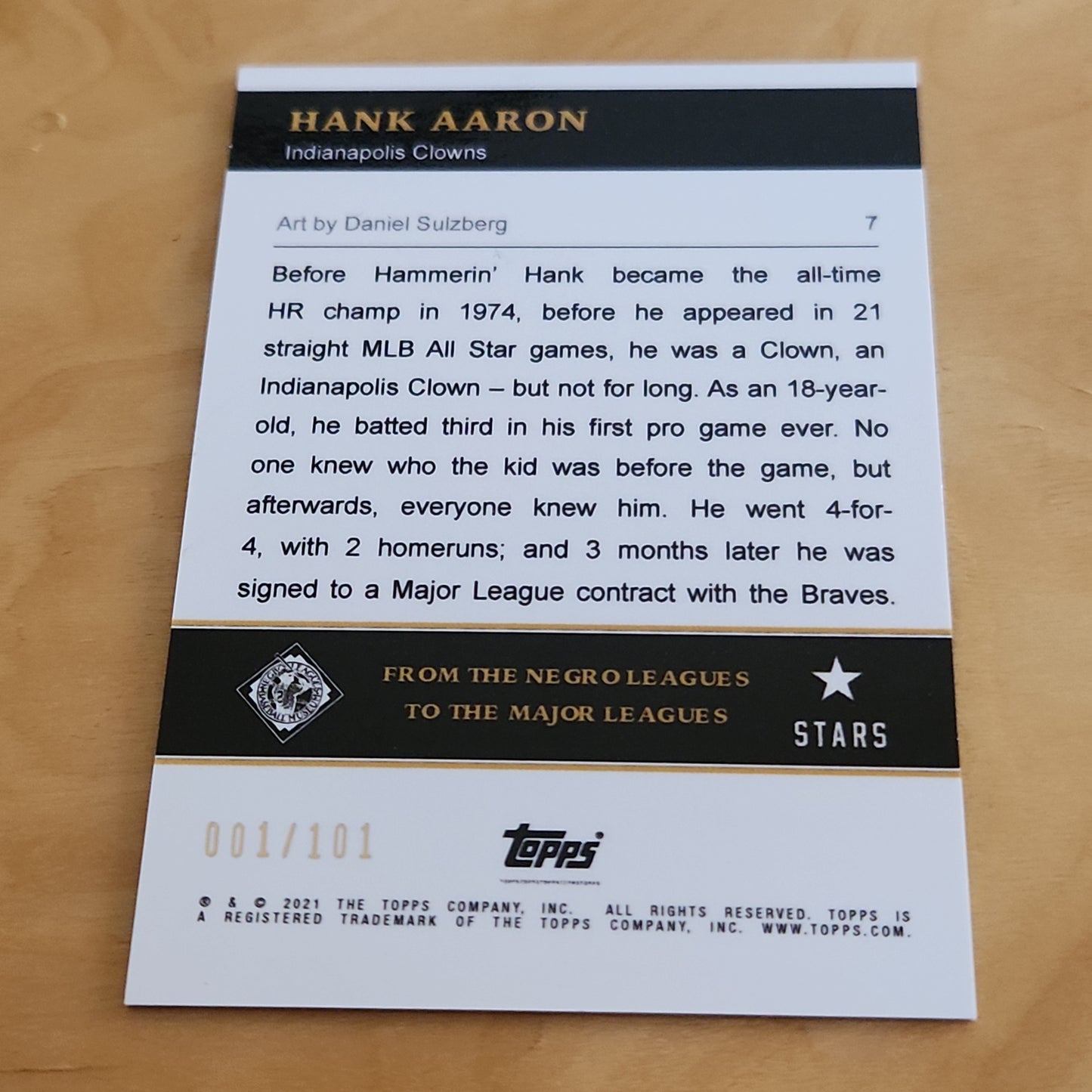 Topps Baseball Art Hank Anderson 001/101 #7