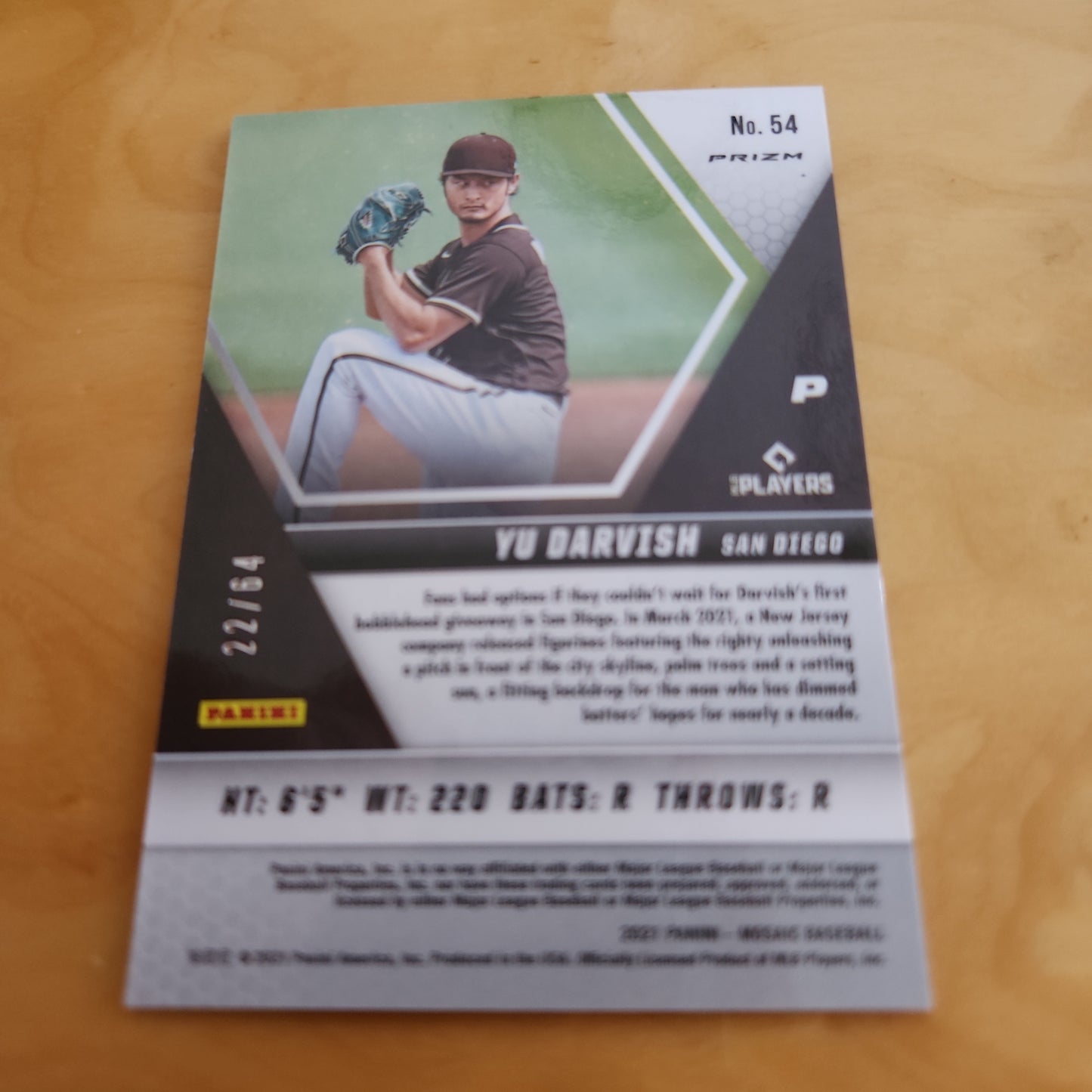 Panini Baseball Mosaic Prizm Red & Yellow Yu Darvish 22/64 #54