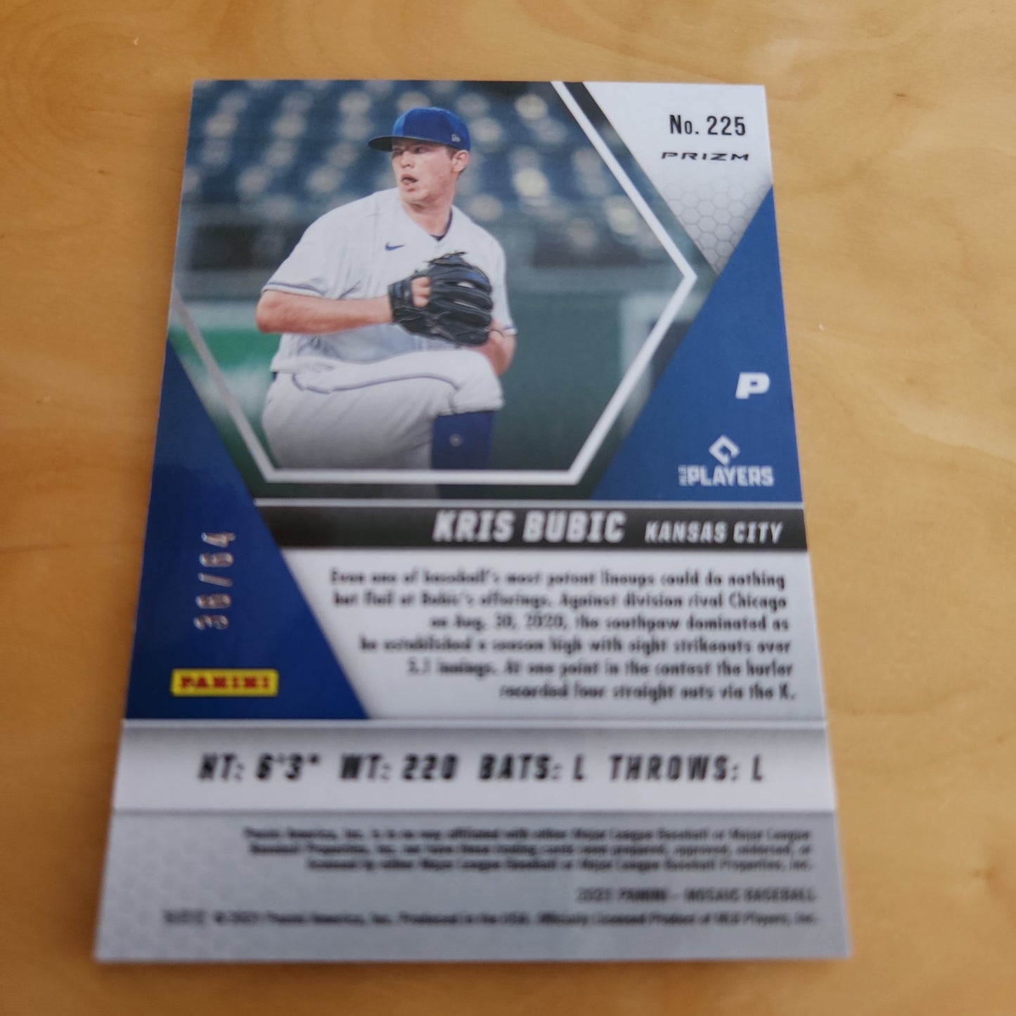 Panini Baseball Mosaic Prizm Red & Yellow Kris Bubic RC 36/64 #225