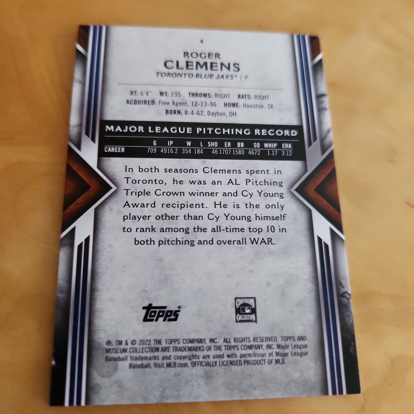 Topps Baseball MC Red Rodger Clemens 10/50 #4