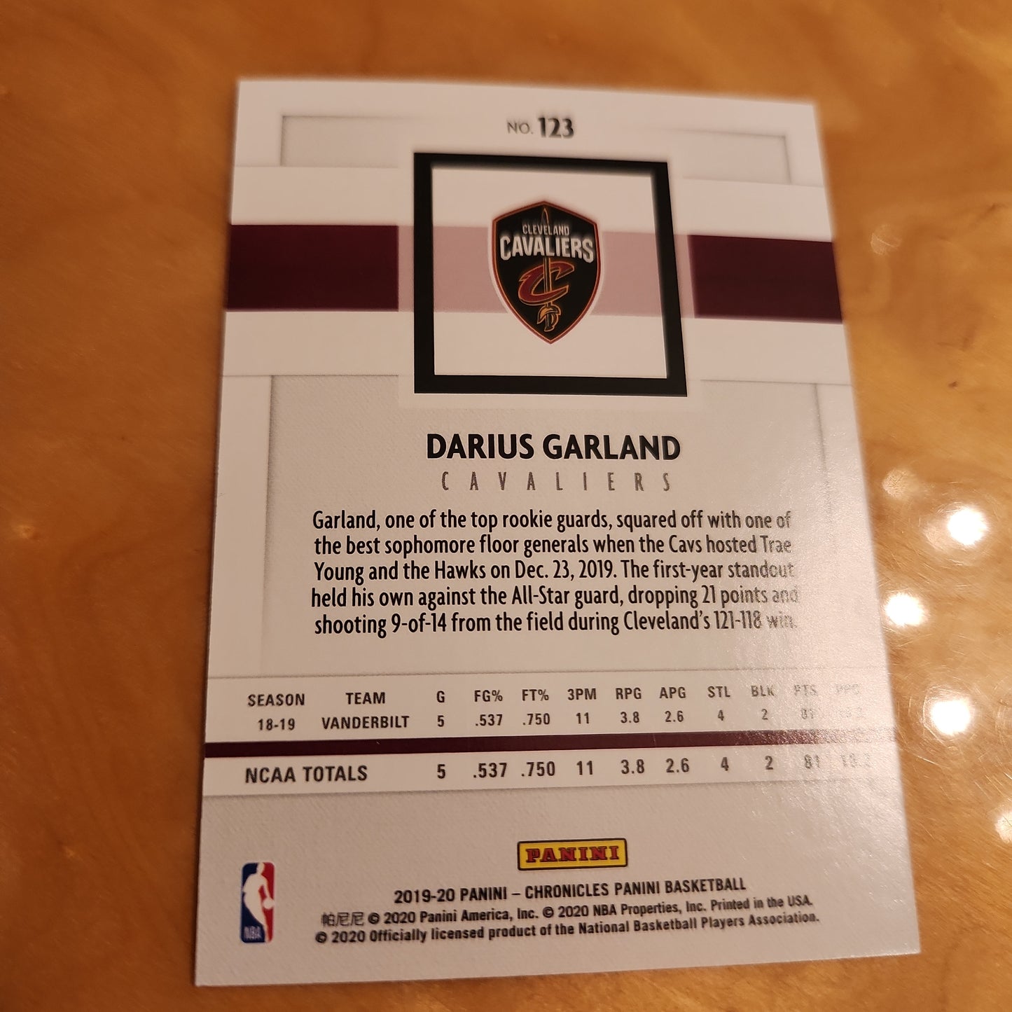 Panini Red Basketball Darius Garland RC  138/149 #123