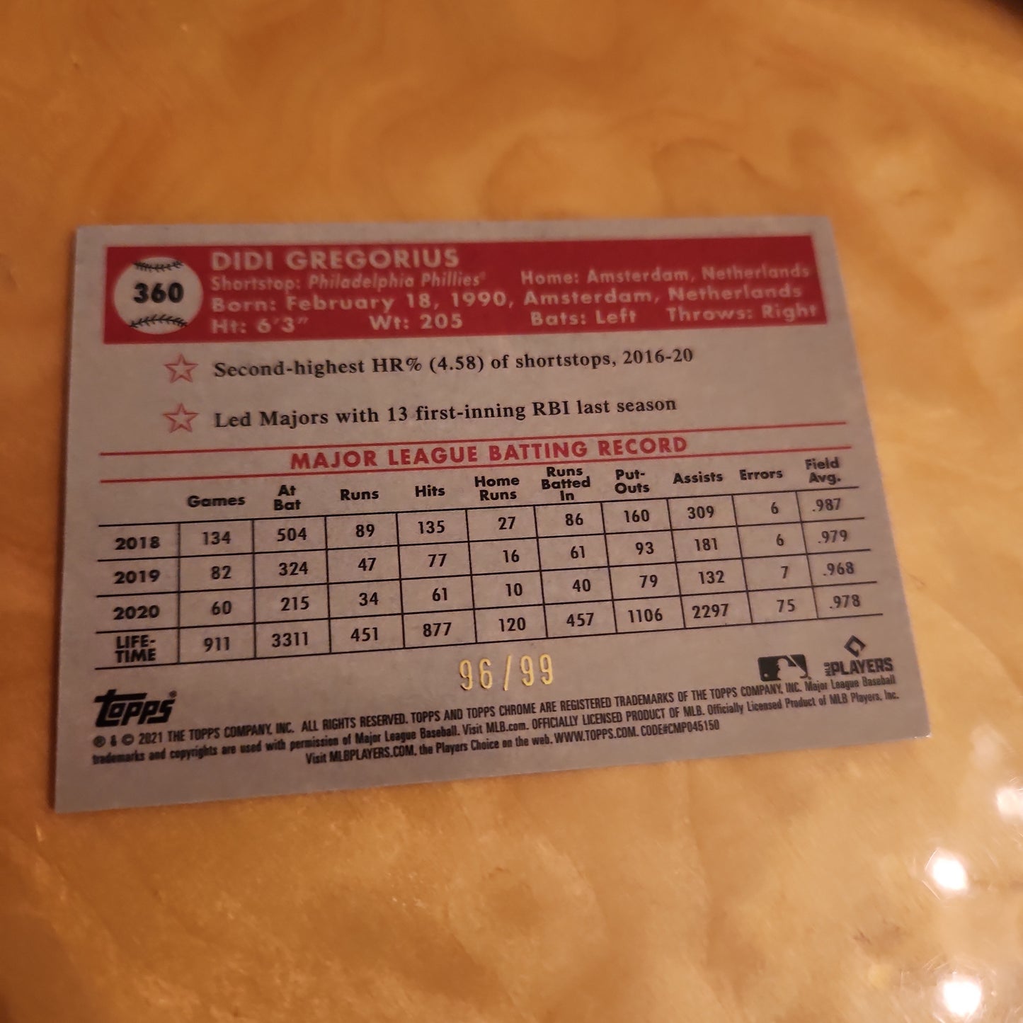 Topps Chrome Green Baseball Didi Gregorius Auto 96/99 #360