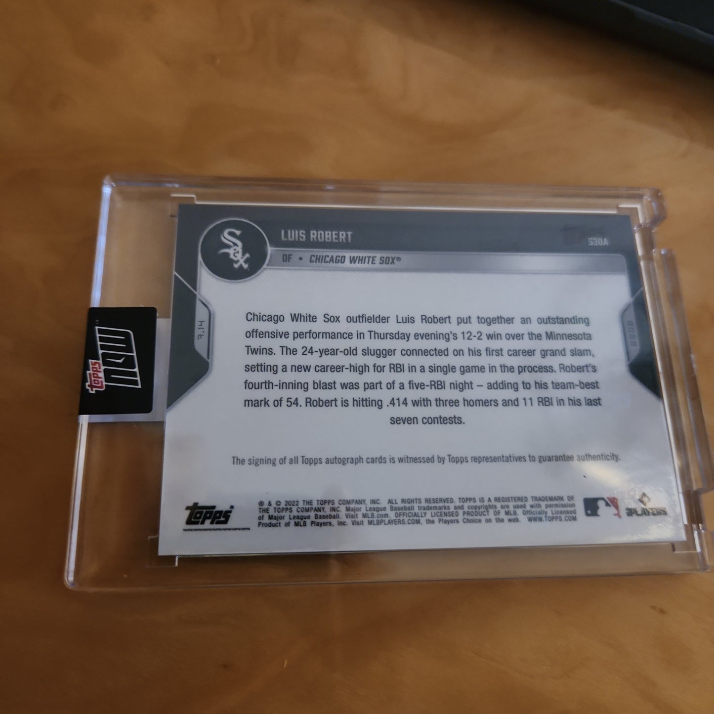 Topps Now Baseball Luis Robert Auto 69/99 #53OA