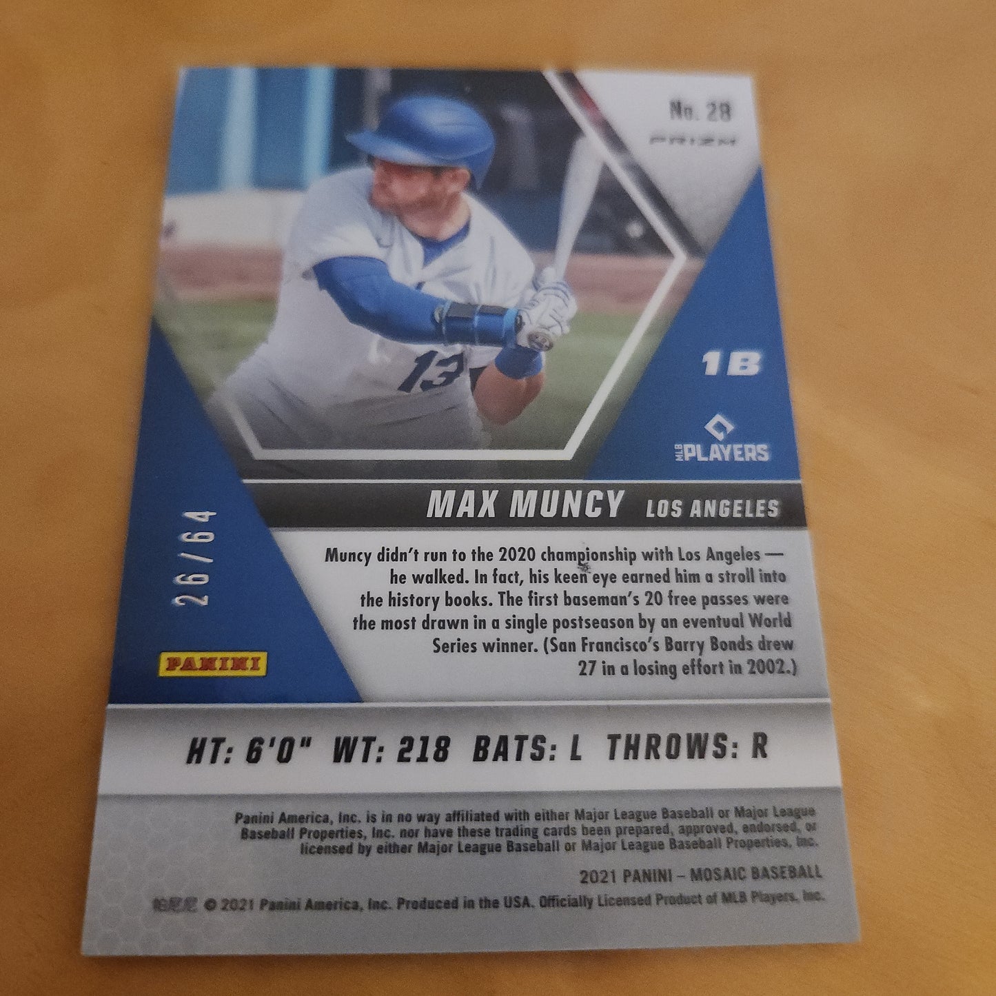 Panini Baseball Mosaic Prizm Red & Yellow Max Muncy 26/64 #28
