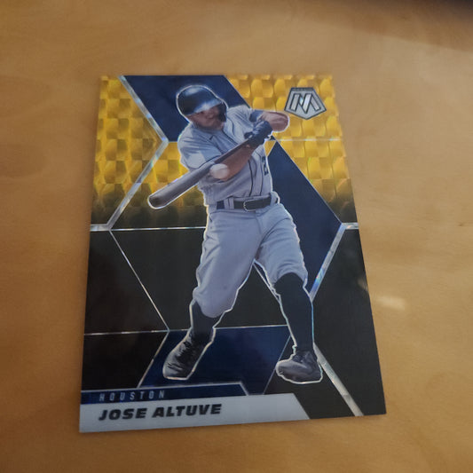 Panini Baseball Mosaic Prizm Black & Yellow Jose Altuve 5/8 #108