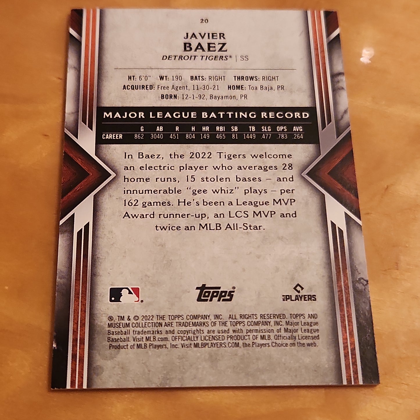 Topps MC Blue Blue Baseball Javier Baez 074/150 #20