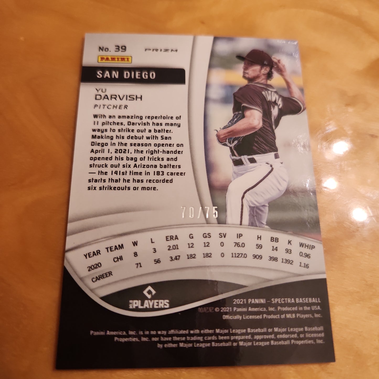 Panini Spectra Prizm Baseball Holo Yu Darvish 70/75 #39