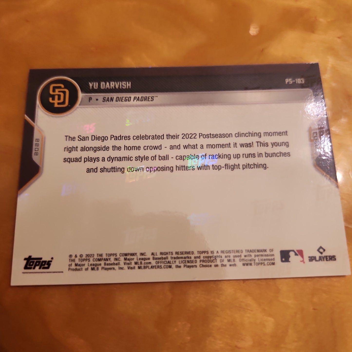 Topps Now Postseason Baseball Blue Yu Darvish 44/49 #PS-103