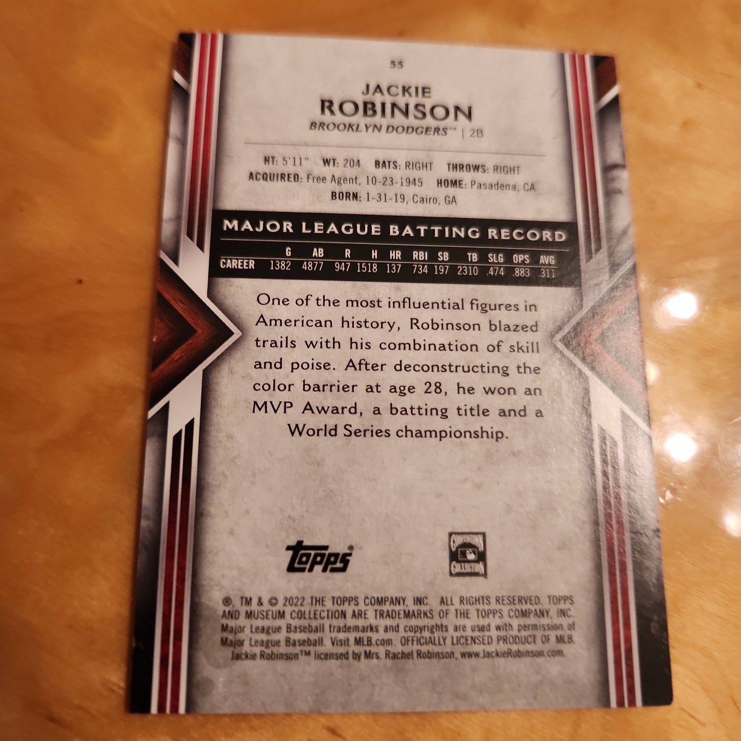 Topps Baseball MC Blue Jackie Robinson 022/150 #55