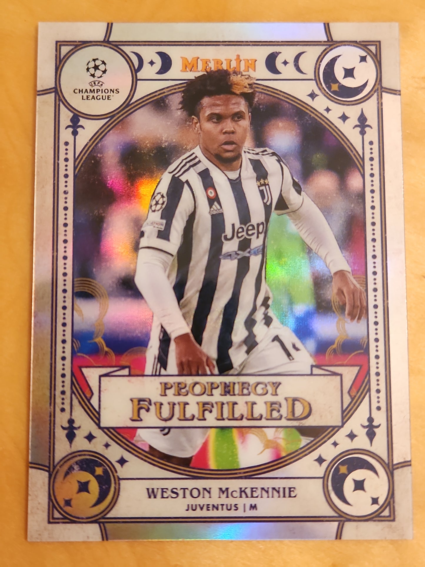 Weston Mckennie 2021-22 Topps Merlin UEFA Prophecy Fulfilled Refractor Juventus Football PF-14