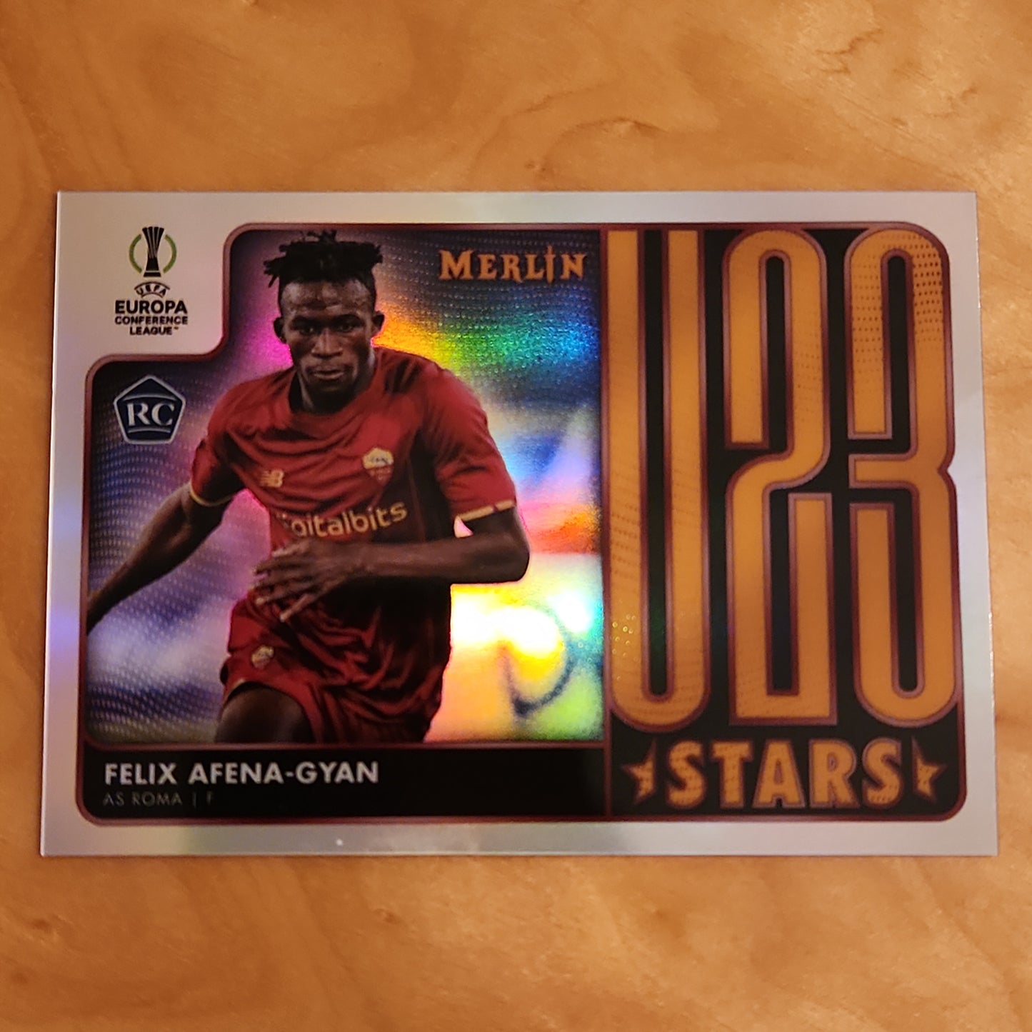 Felix Afena-Gyan 2021-22 Topps Merlin Chrome UEFA U23 Stars Insert AS Roma RC