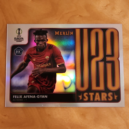 Felix Afena-Gyan 2021-22 Topps Merlin Chrome UEFA U23 Stars Insert AS Roma RC