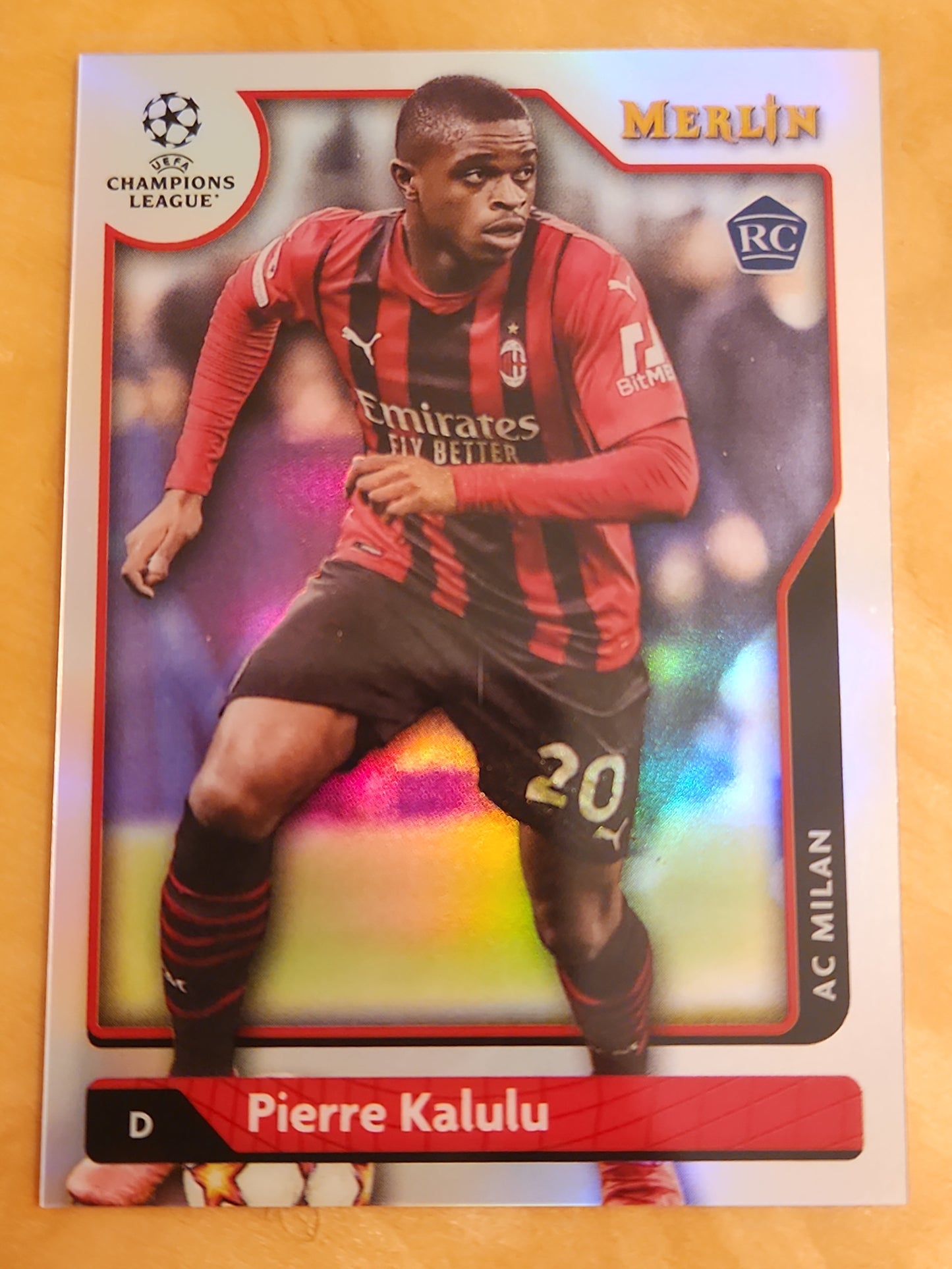 2022 TOPPS CHROME MERLIN BASE ROOKIE RC PIERRE KALULU  #147    AC Milan