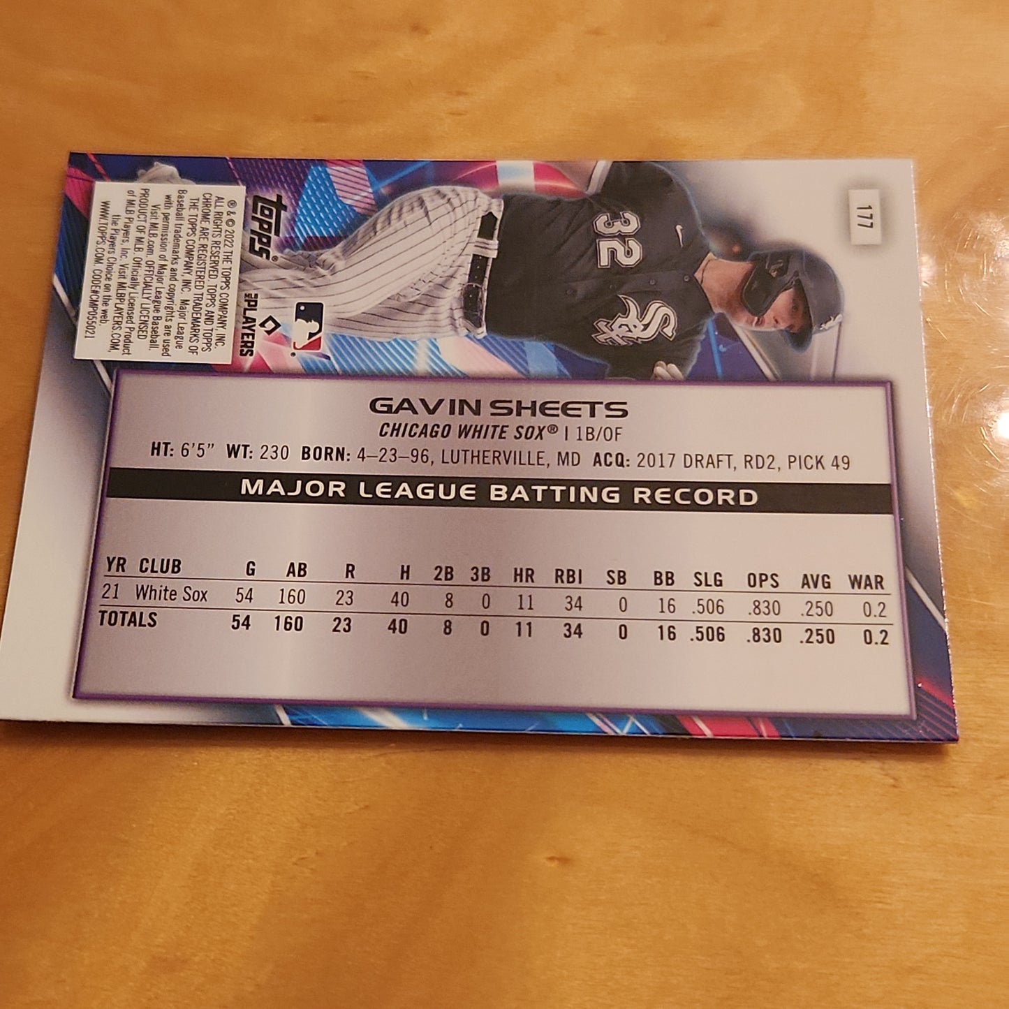 Topps Cosmic Chrome Gavin Sheets #177