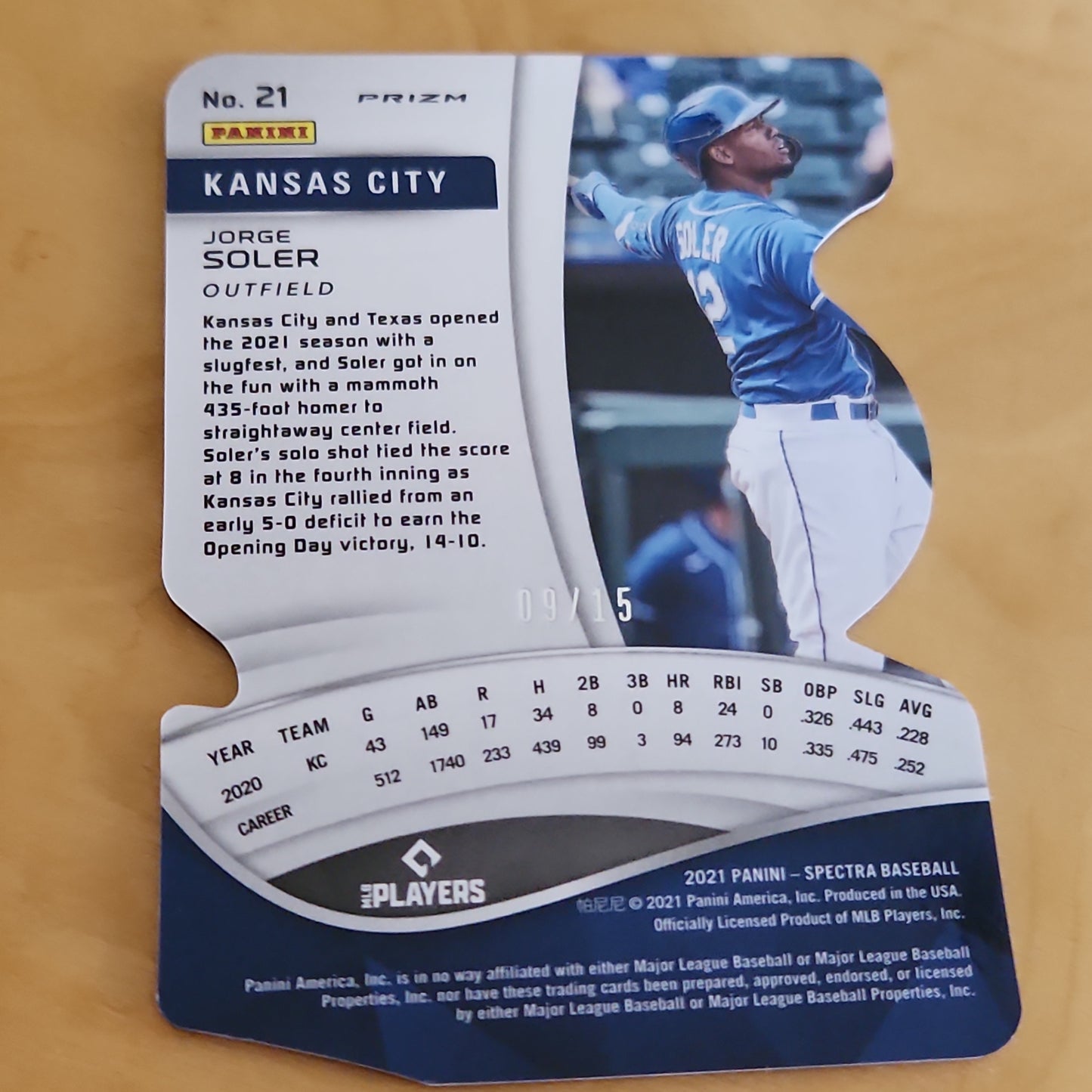 Panini Prizm Spectra Orange Dye-Cut Jorge Soler 09/15 #21