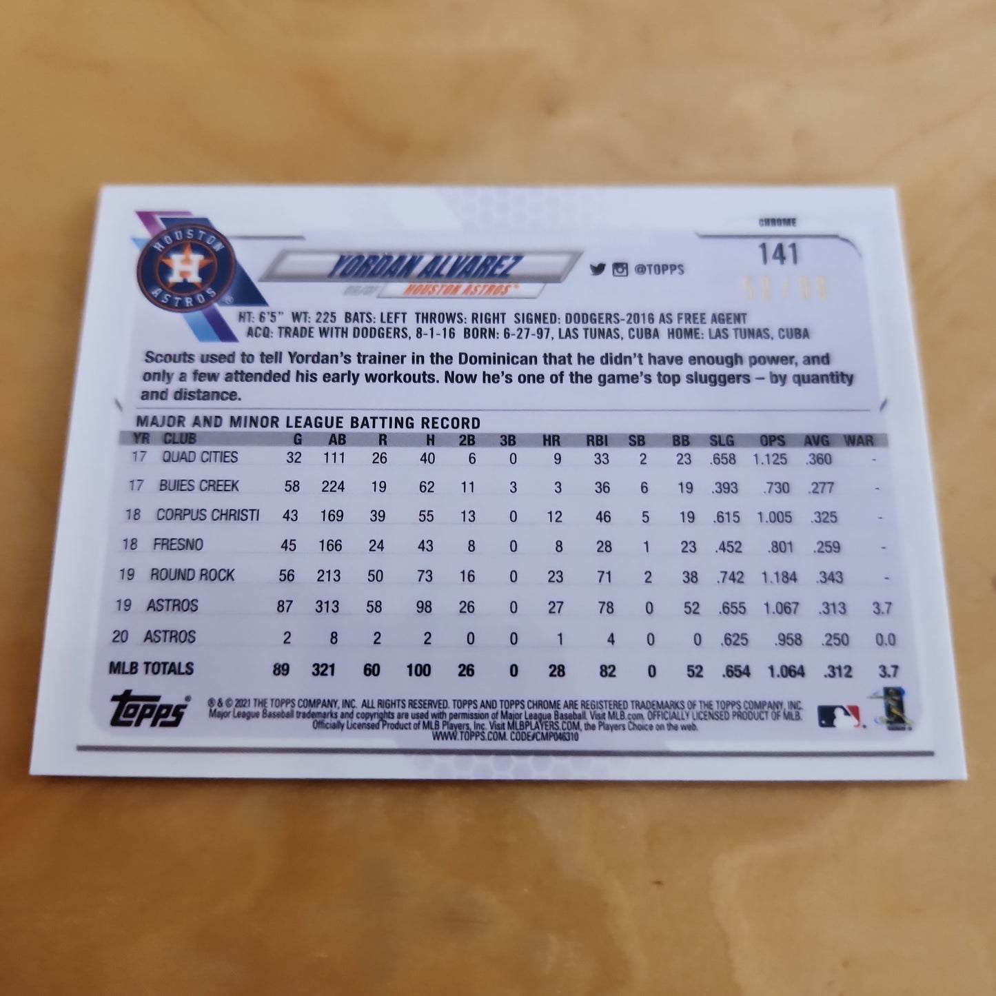 Topps Chrome Green Refractor 58/99 #141