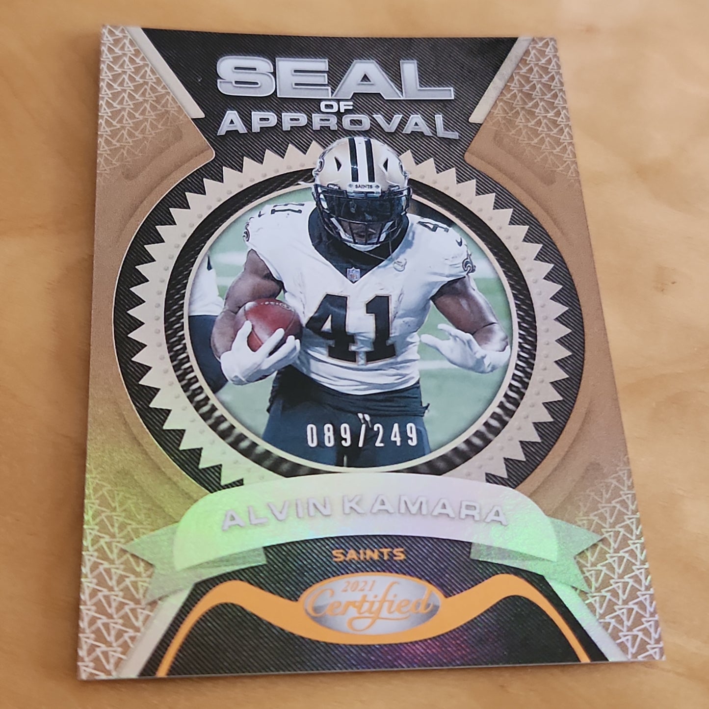 Panini Certified Seal Of Approval Orange Alvin Kamara 089/249 #SA-10