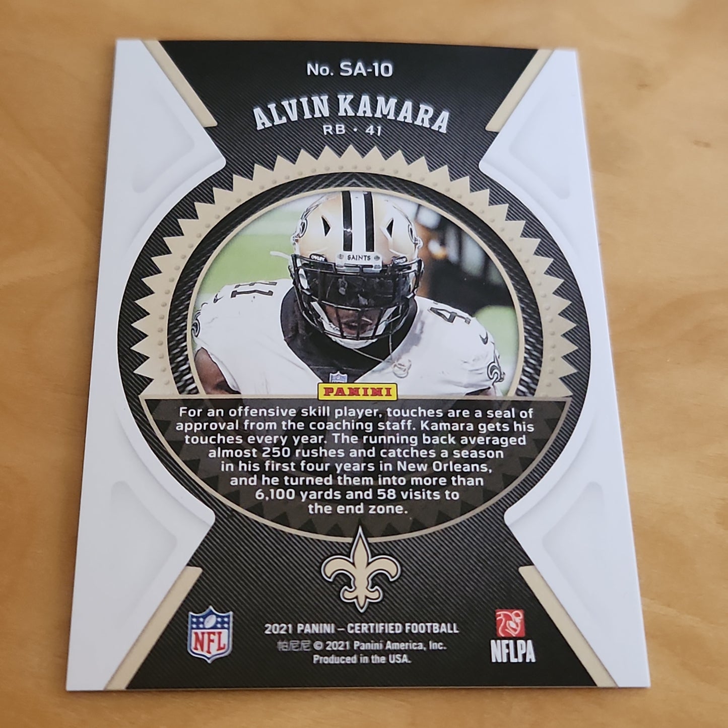 Panini Certified Seal Of Approval Orange Alvin Kamara 089/249 #SA-10