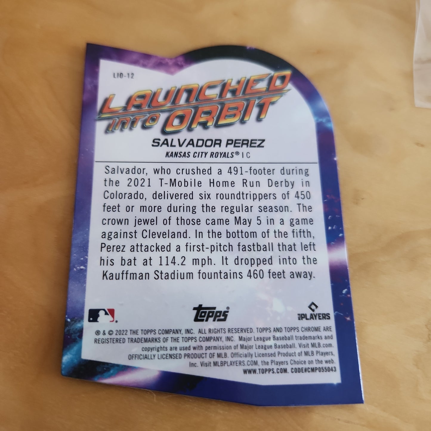 Topps Chrome Launched Into Orbit Dye-Cut Salvador Perez #LIO-12