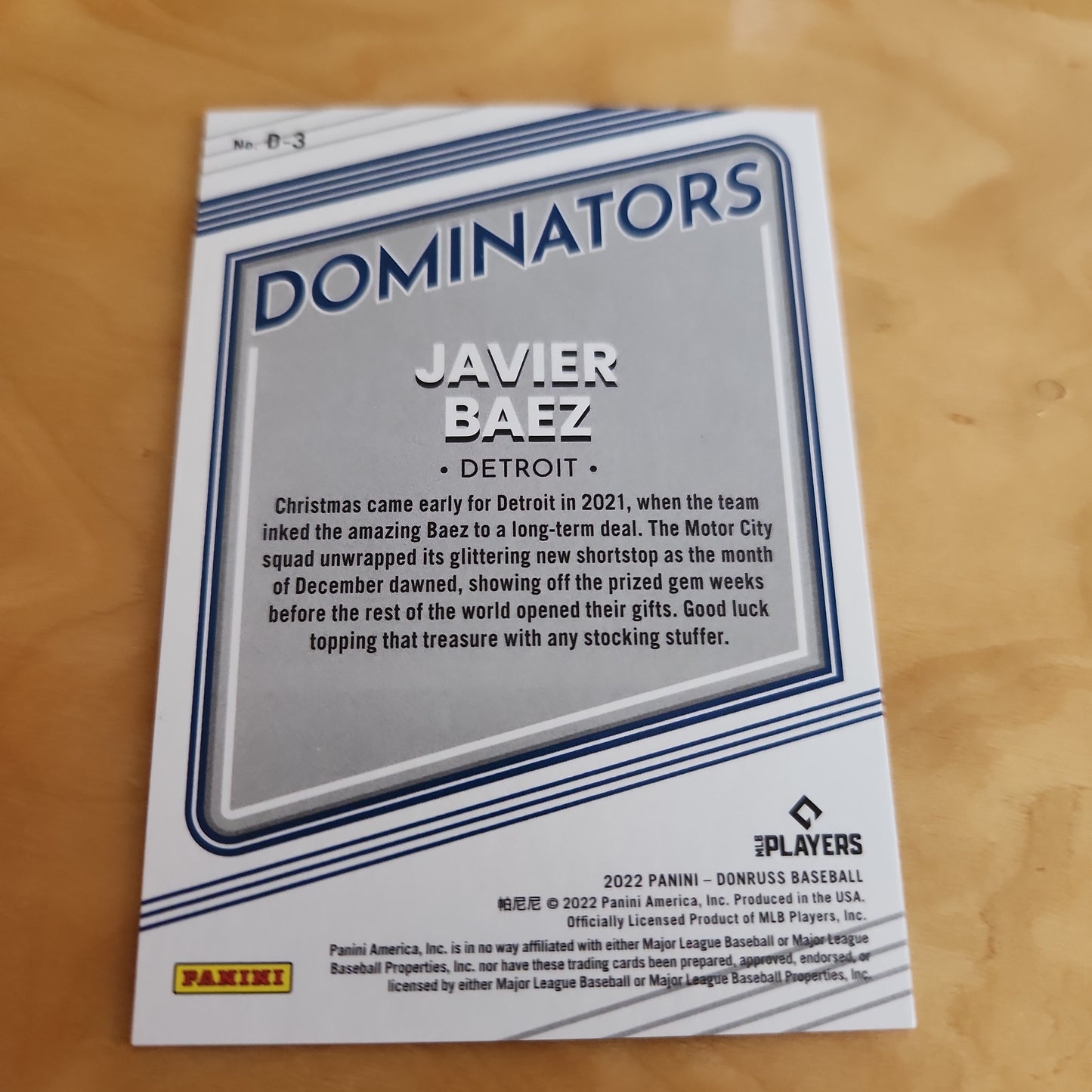 Panini Donruss Dominators Javier Baez 059/149 #D-3