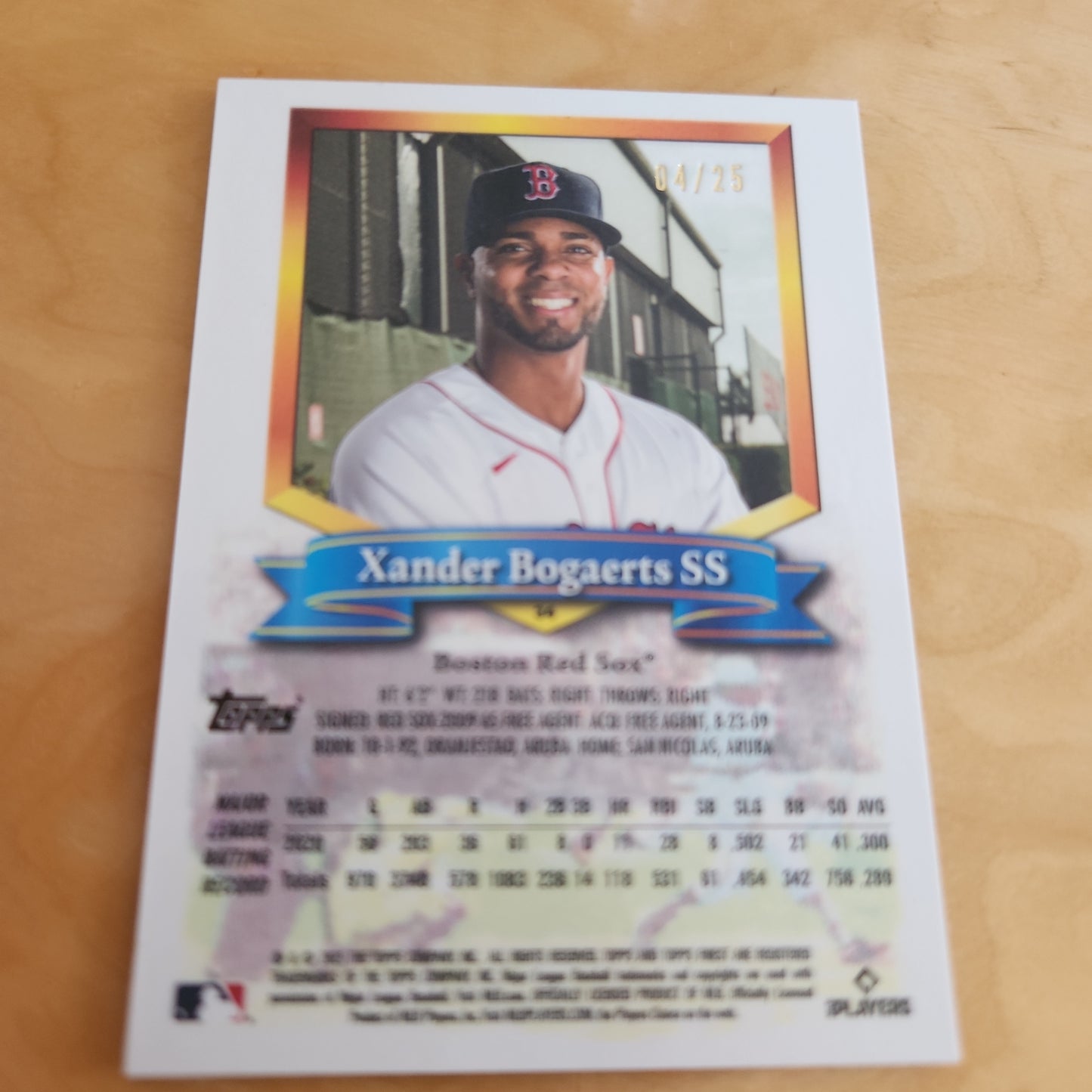 Topps Finest Xander Bogaerts 4/25 #34