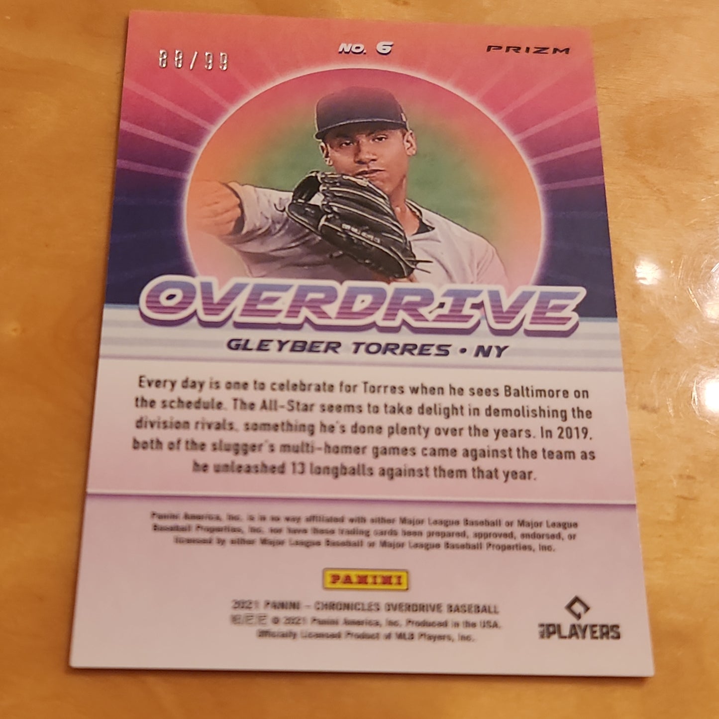 Panini Prizm Overdrive Gleyber Torres Refractor 88/99 #6