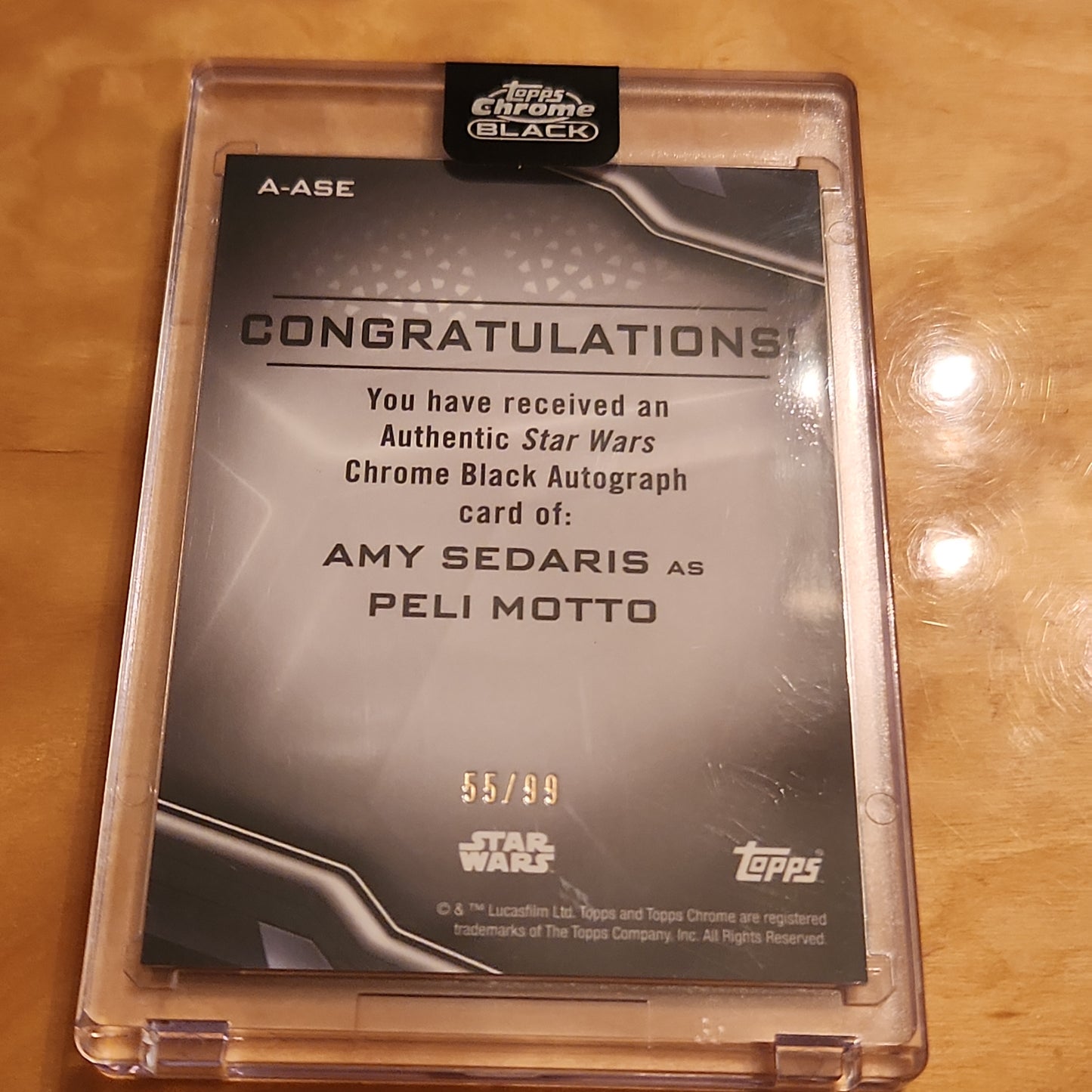 Topps Chrome Black Peli Motto Auto 55/99 #A-ASE