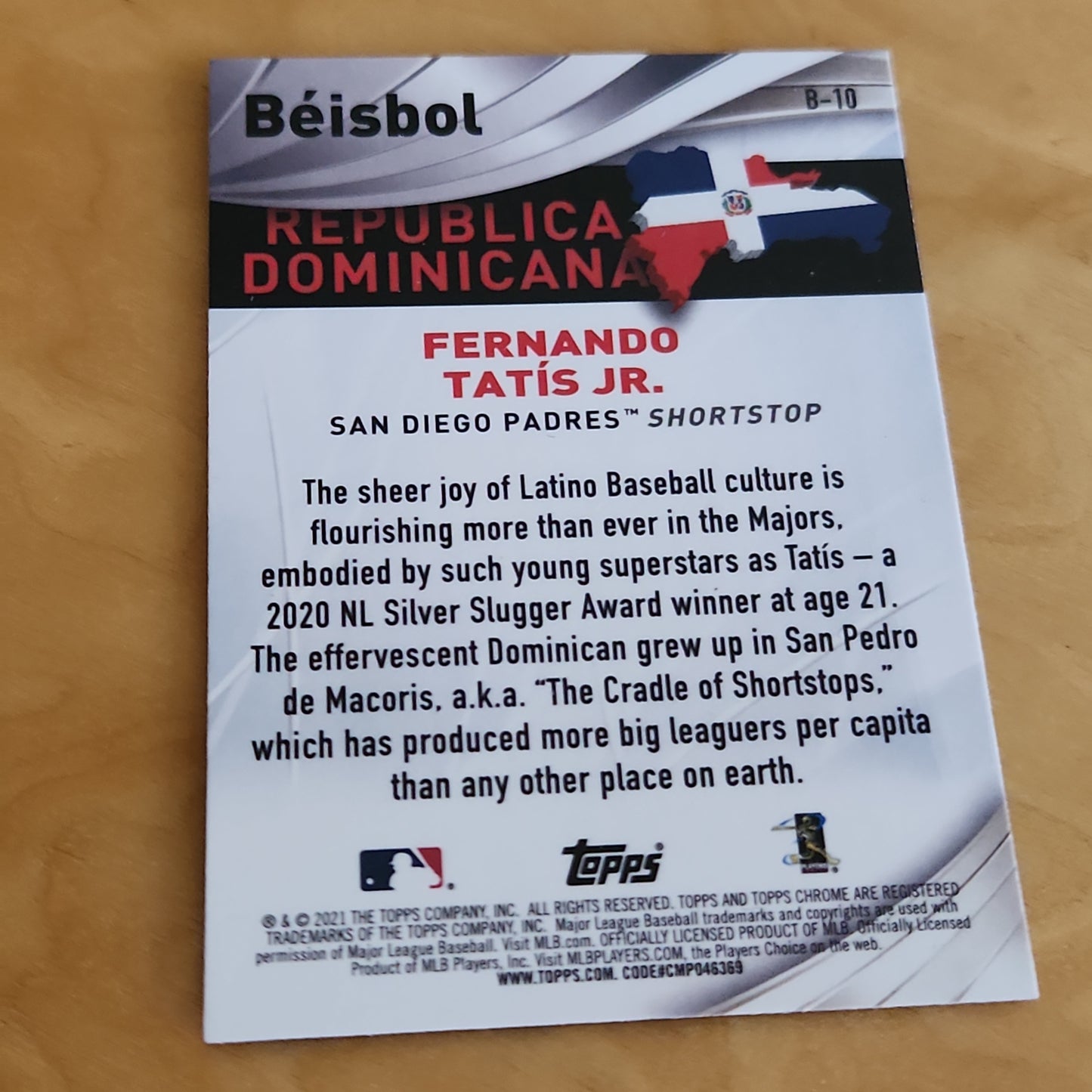 Topps Chrome Béisbol Fernando Tatis Jr. #B-10