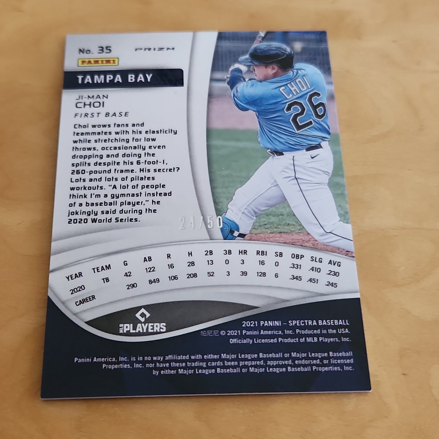 Panini Prizm Spectra Blue Ji-Man Choi 24/50 #35