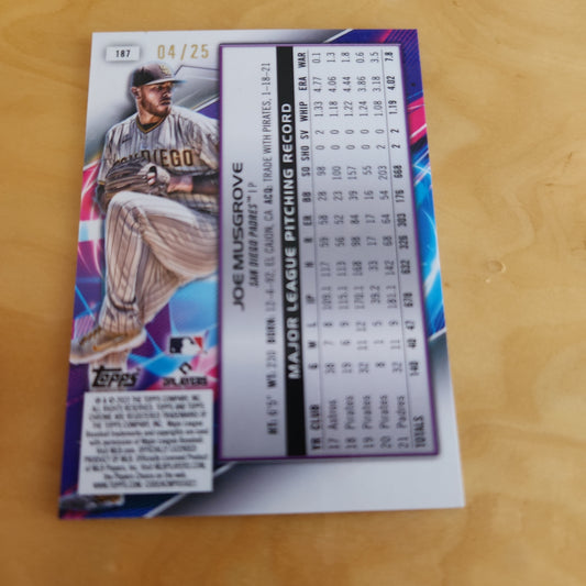 Topps Chrome Cosmic Orange Joe Musgrove 04/25 #187