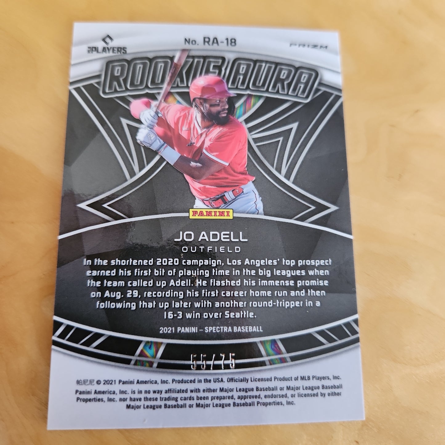 Panini Prizm Spectra Rookie Aura Jo Adell 55/75 #RA-18