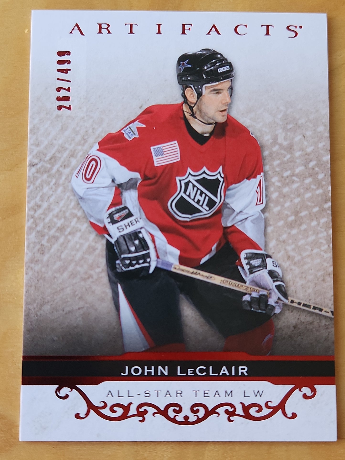 2021-2022 UpperDeck Artifacts Hockey John LeClair #151 Ruby Parallel 262/499