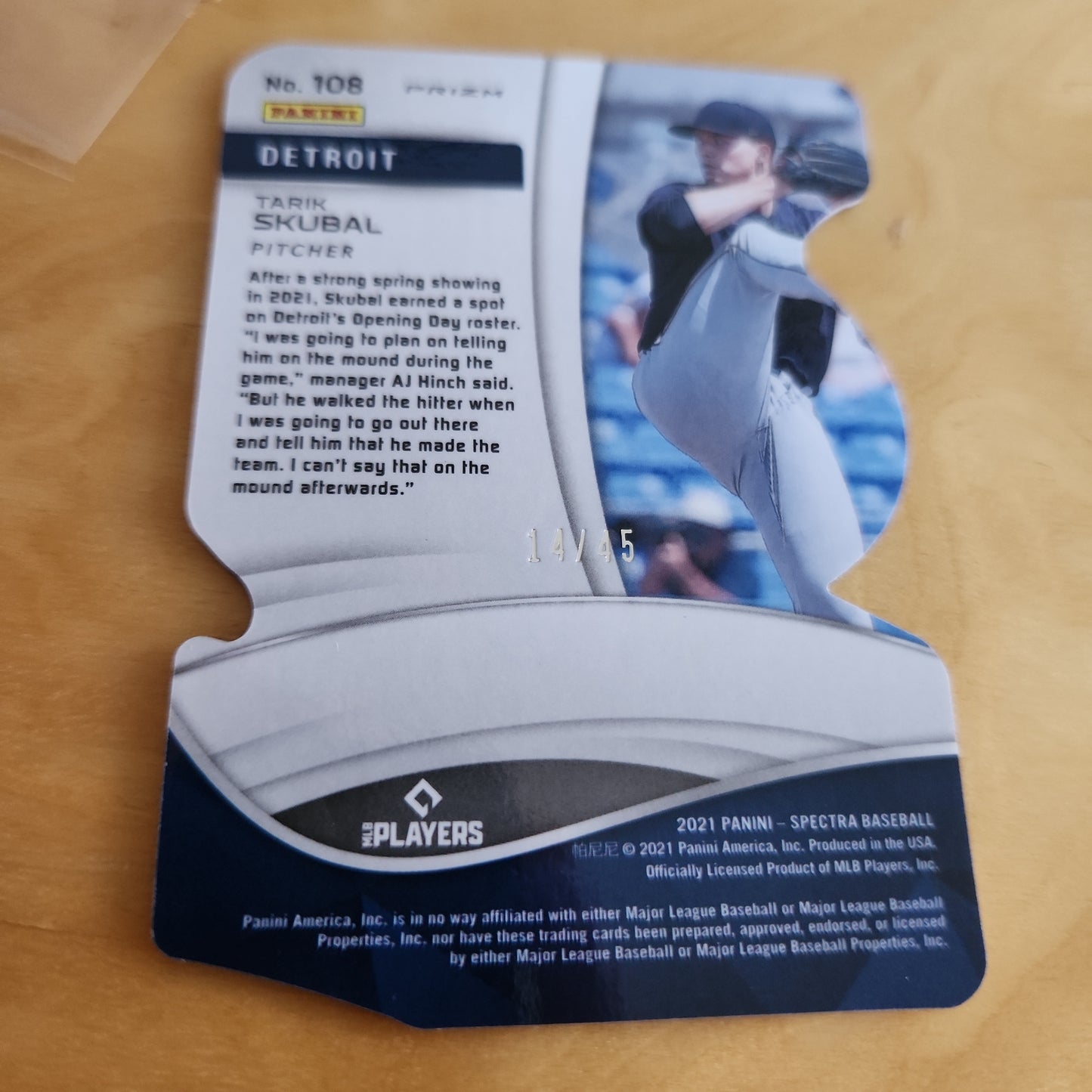 Panini Prizm Spectra Blue Tarik Skubal RC 14/45 #108