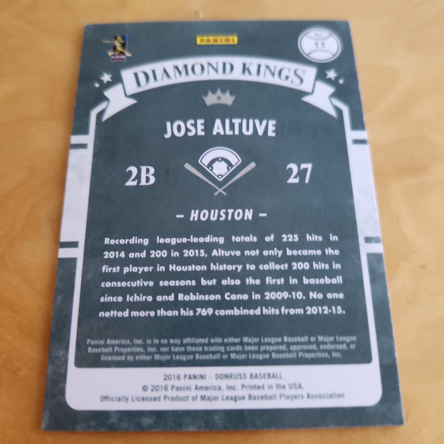 Panini Donruss Diamond Pink Jose Altuve #11