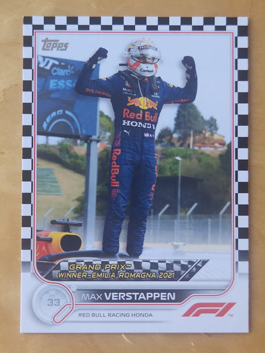 2022 Topps F1 Racing Grand Prix Winner-Emilia Romagna 2021 Max Verstappen #172 Checker Board