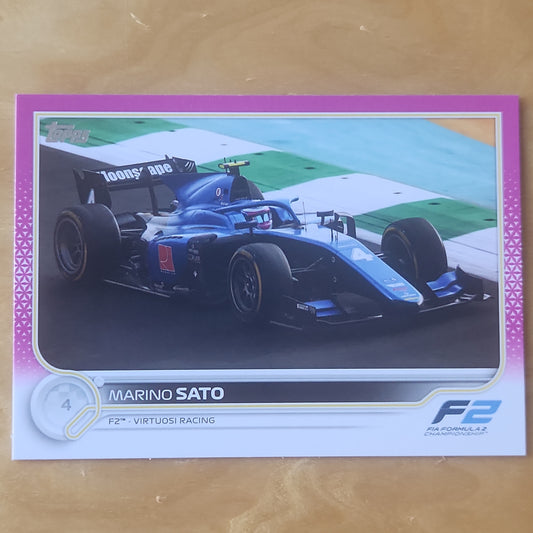 2022 Topps F2 Racing Marino Sato Car #132 Pink Parallel 054/150