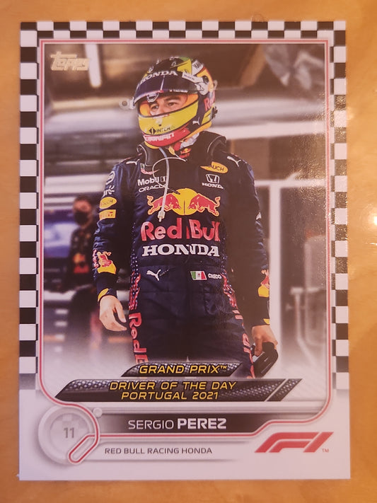 2022 Topps F1 Racing Grand Prix Driver of the day Portugal 2021 Sergio Perez #175 Checker Board