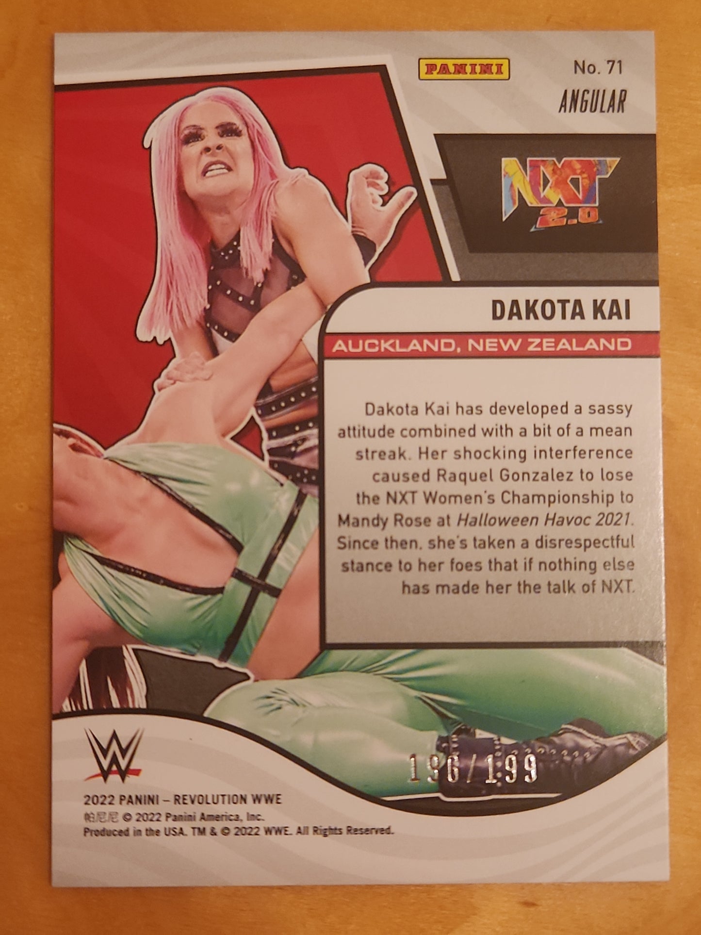 2022 REVOLUTION WWE ANGULAR #60 Dakota Kai #'D 196/199