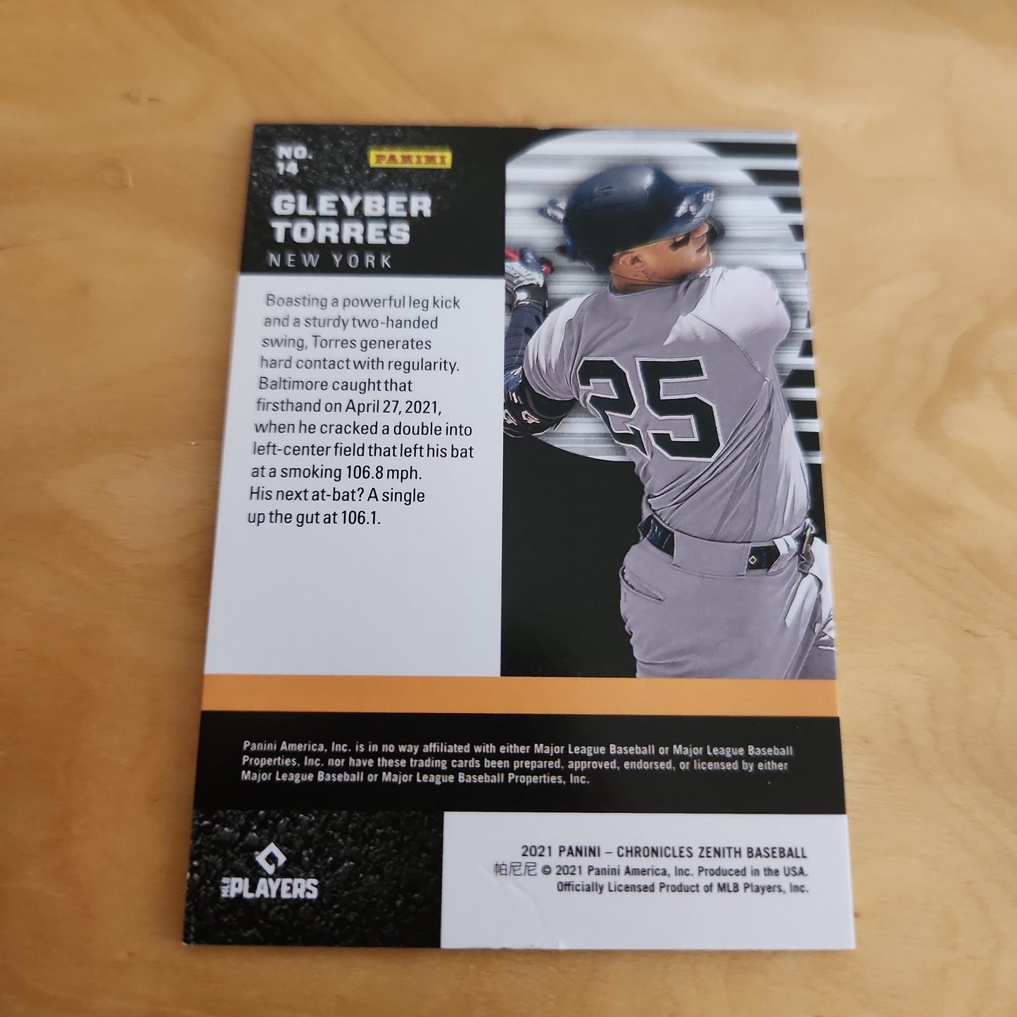 Panini Zenith Gleyber Torres #14