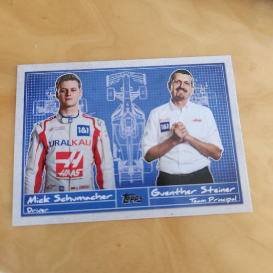 Topps Checkered Mick Schumacher & Guenther Steiner #D-19