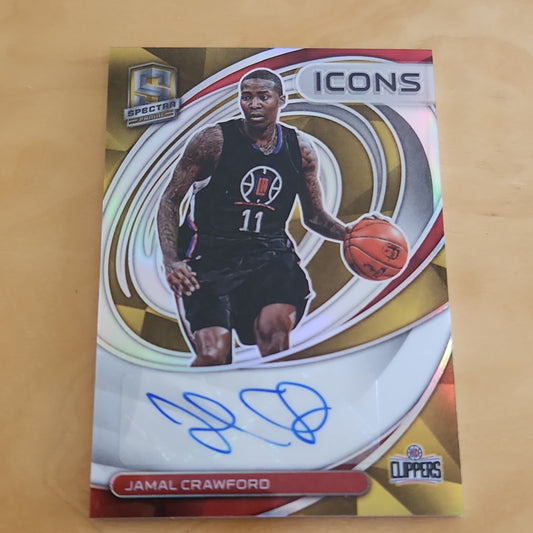 Panini Prizm Spectra Yellow Icons Jamal Crawford Auto 10/10 #IA-JCF