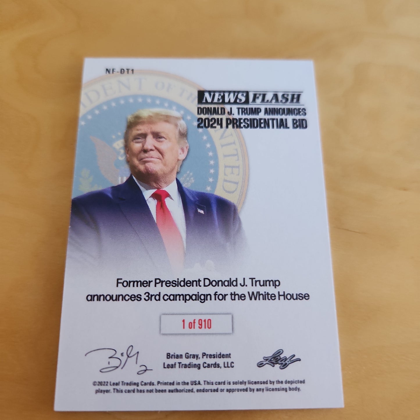 Leaf News Flash Donald J. Trump 1/910 #NF-DT1
